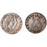 William and Mary, proof farthing in silver, 1694, no stop after MARIA, second A in BRITANNIA