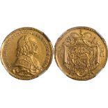 † Austria, Salzburg, 2 ducats, 1765, bust r., rev. cardinal’s hat above oval mantled shield of arms,