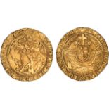 Henry VII, angel, type IV, mm. greyhound’s head/anchor (1499-1504)