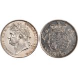 George IV, halfcrown, 1821, laur. head l., rev. crowned garnished shield (S.3807; ESC.631),