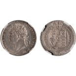 George IV, shilling, 1823, laur. head l., rev. crowned shield within Garter (S.3811; ESC.1249),