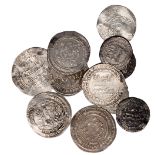 Miscellaneous Islamic silver (11), Dimashq 247h, Surra man ra’a 251h, al-Basra 301h, Harran 306h?,