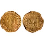 † Elizabeth I, second issue of crown gold, half pound, mm. coronet (1567-1570), so-called Broad Bust