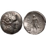 Danubian Celts, imitating Thracian Islands, Thasos (after 146 BC), silver tetradrachm, head of young