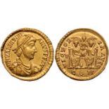 Valentinian II (AD 375-392) gold solidus, Trier mint, DN VALENTINIANVS PF AVG, diad. dr. cuir.