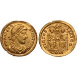 Theodosius I (AD 379-395) gold solidus, Mediolanum mint, DN THEODOSIVS PF AVG, diad. dr. cuir.