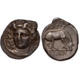 Thessaly, Larissa (400-344 BC), silver drachm, head of nymph Larissa three-quarters l., rev. LARIS