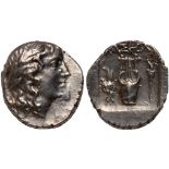 Lycia, Lycian League, Phaselis (after 168 BC), silver drachm, laur. head of Apollo r., rev. lyre