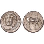 Thessaly, Larissa (400 – 344 BC), drachm, head of nymph Larissa, three-quarter face to l., with