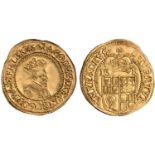 James I, first coinage, gold crown, mm. thistle (1603-4), crowned bust r., rev. crowned shield of