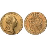 † George III, guinea, 1761, first laur. head r., three leaves above head, rev. crowned shield of