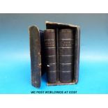 A cased leather Book of Common Prayer and matching Bible together with three volumes of "Bristol