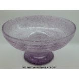 A Monart / Vasart pedestal glass bowl with control bubble decoration (14cm x 27cm)
