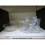 A collection of cut crystal glassware to include Thomas Webb bowl etc