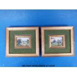 Two miniature paintings 'Old Road Above Stanton' and 'The Cotswold Way',