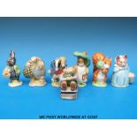 Seven Beswick Beatrix Potter figures including Little Black Rabbit etc