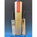 A 1987 England vs Pakistan signed cricket bat and two similar examples