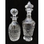 Two Waterford Crystal glass decanters, one a spirit decanter,