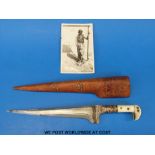 A Pesh Kabz dagger with bone and ivory grip,