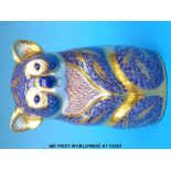 Royal Crown Derby paperweight in the form of a koala bear with gold stopper