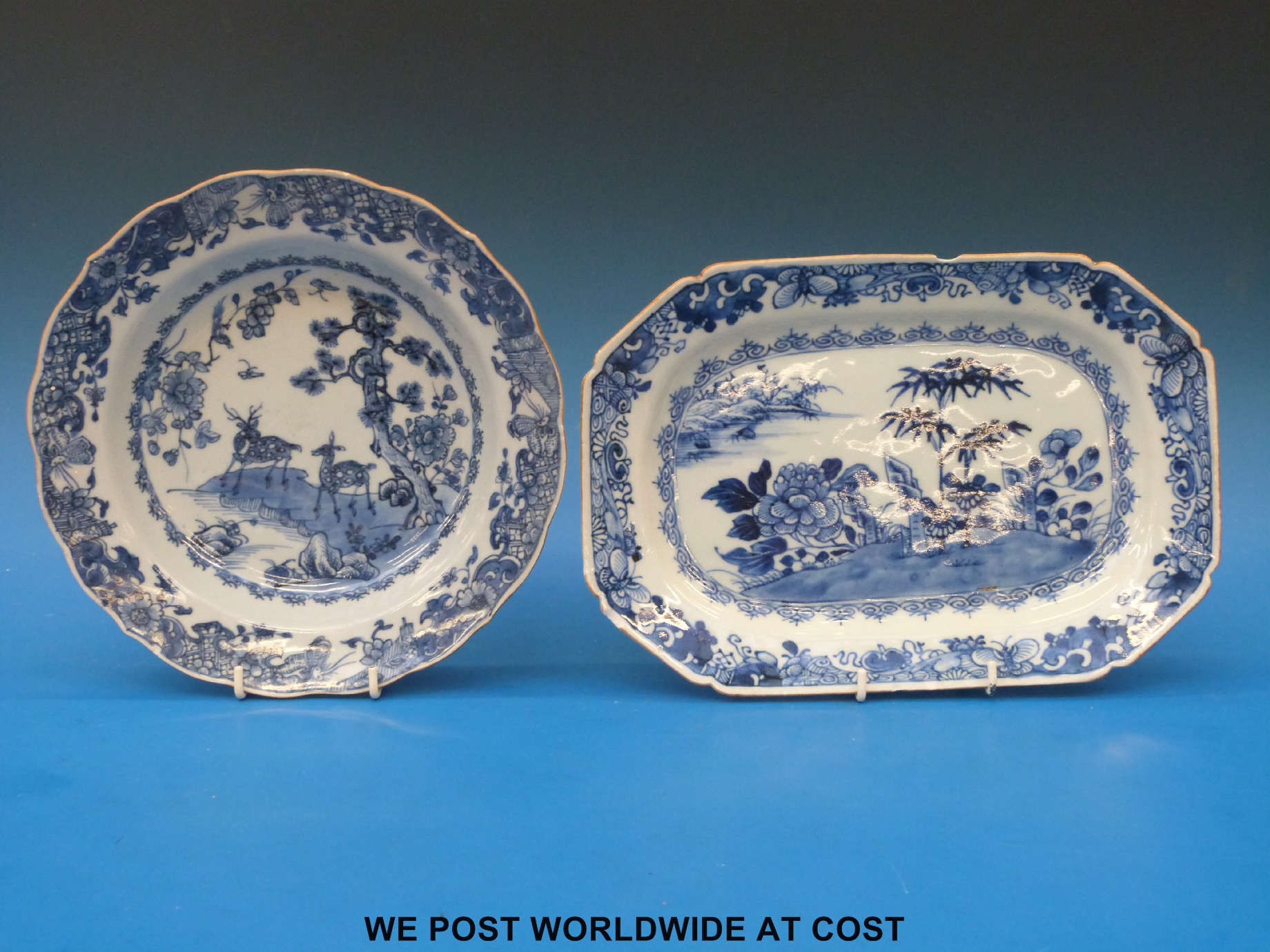 An 18th century Chinese export plate together with a platter