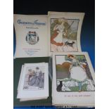 A collection of late 19th early 20th century book illustrations etc, including children's,