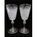 A pair of Bohemian cut glass goblets,