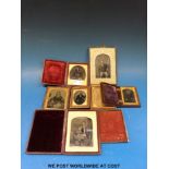 A quantity of Victorian callotypes in cases
