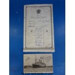 Surrey County Cricket champions 1952 - 58 signed cards with 13 signatures including Peter May,
