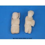 Two Chinese mutton fat jade carvings of children,