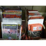 Over 150 Liverpool football programmes dating from the 1970's onwards to include cup finals,