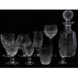 A suite of Waterford Crystal "Colleen" pattern glasses (53 in total) comprising eight hock glasses,
