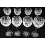 A set of eight Waterford Crystal hock glasses (height 19cm)