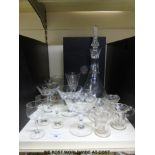 A collection of glassware to include a Stuart Crystal decanter