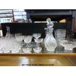 A collection of glassware to include Waterford and Stuart Crystal, ship's decanter,