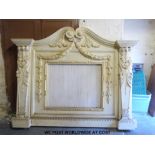 A large gilt and painted fire or similar surround (W 237 x H187cm)