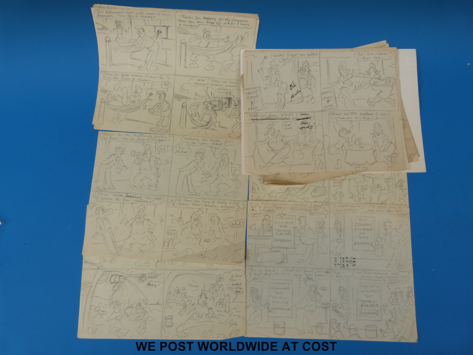 Robbie Robertson writer and artist on comics of the 1930's-1960's original art sketches being