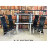 An Atlanta extending dining table (max length 139 x W75 x H72cm) set of four Manhattan dining