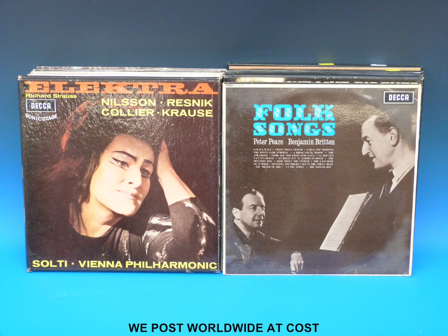 A collection of 22x classical records on the Decca label which includes 5x box sets.