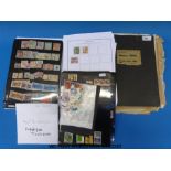 Loose album pages and Hagner sheets of Colonial stamps and packets of loose stamps together with a