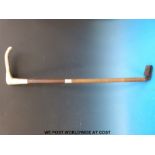 A Swaine & Co. hallmarked silver mounted hunting or riding crop.