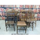 A quantity of various chairs including a set of four