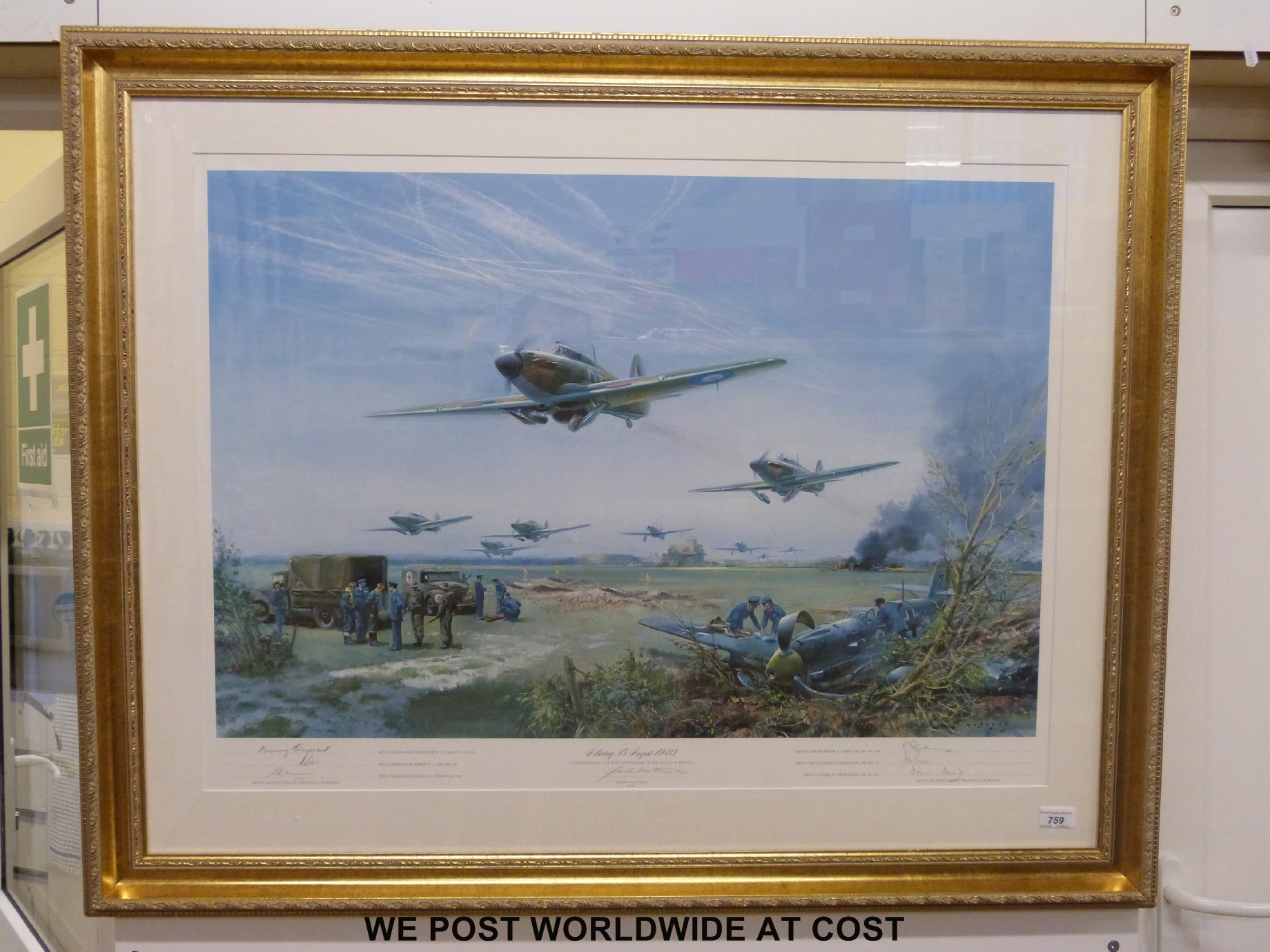 A framed and glazed limited edition 965/1500 Battle of Britain print by Frank Wooton, - Image 2 of 5