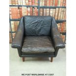 A retro leather armchair