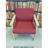 Four new beech framed armchairs