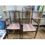 Two 19thC Hepplewhite style elbow chairs