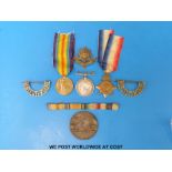 WWI medal trio awarded to 10-15645 Pte W Howell Worcestershire Regt together with a Lusitania medal,