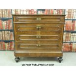 A 19thC continental chest of four drawers (W114 x D55 x H110cm)