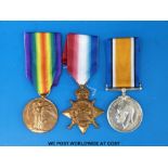 A WWI medal trio awarded to J W Nightscales Asst. Std.