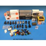 A collection of SME detachable headshells many with cartridges together with a selection of